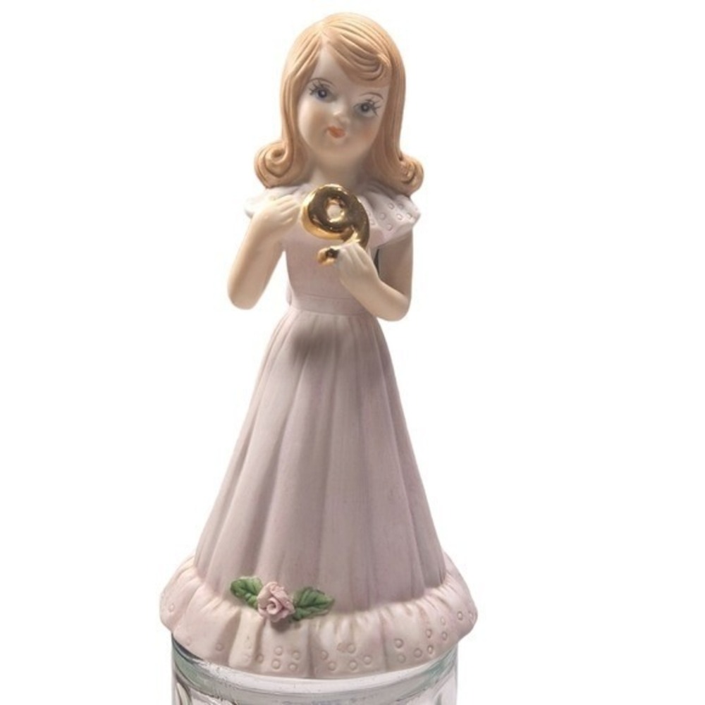 Vintage Enesco Growing Up Birthday Girls Age 9 1982 Decorative Figurine